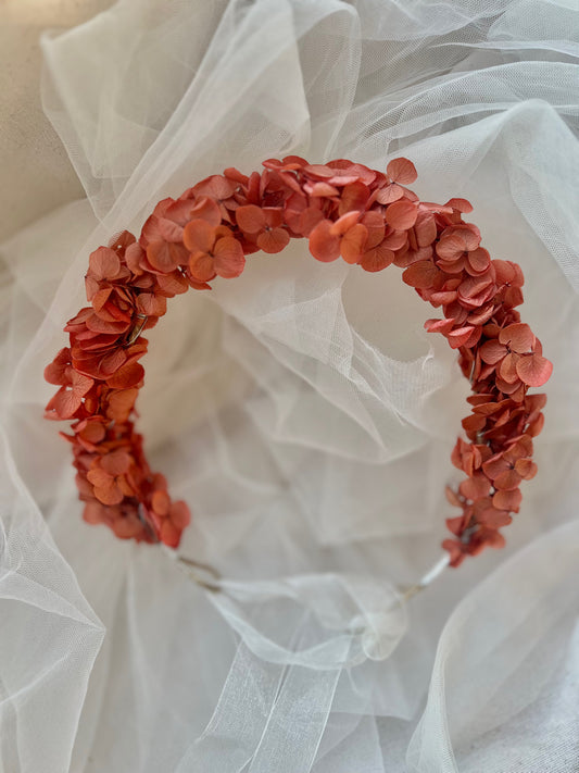 Coral Orange Floral Headband