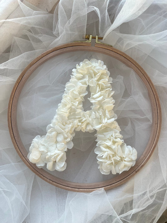 Letter A Floral Hoop Wall Decoration