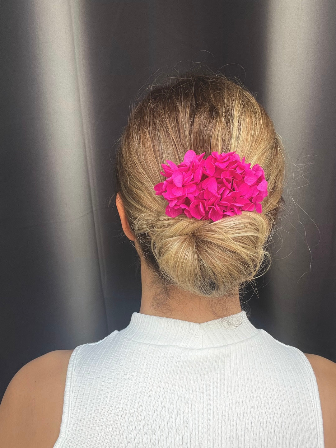 Fuchsia Deep Pink Hydrangea Hair Accessories, Set of 3 Hair Pins, Pink Flower Hair Clip