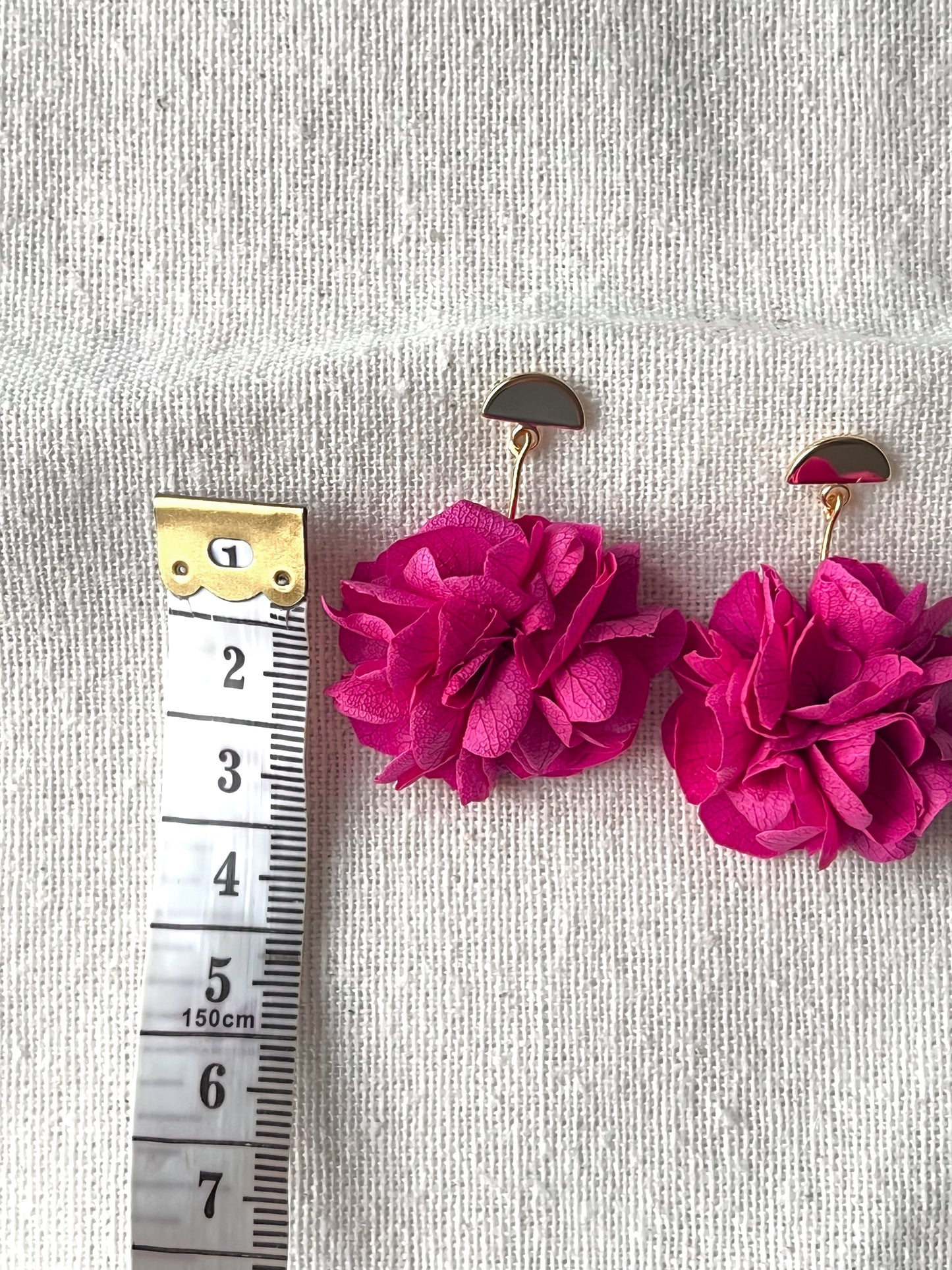 Fuchsia Pink Floral Earrings 14KGold Plated