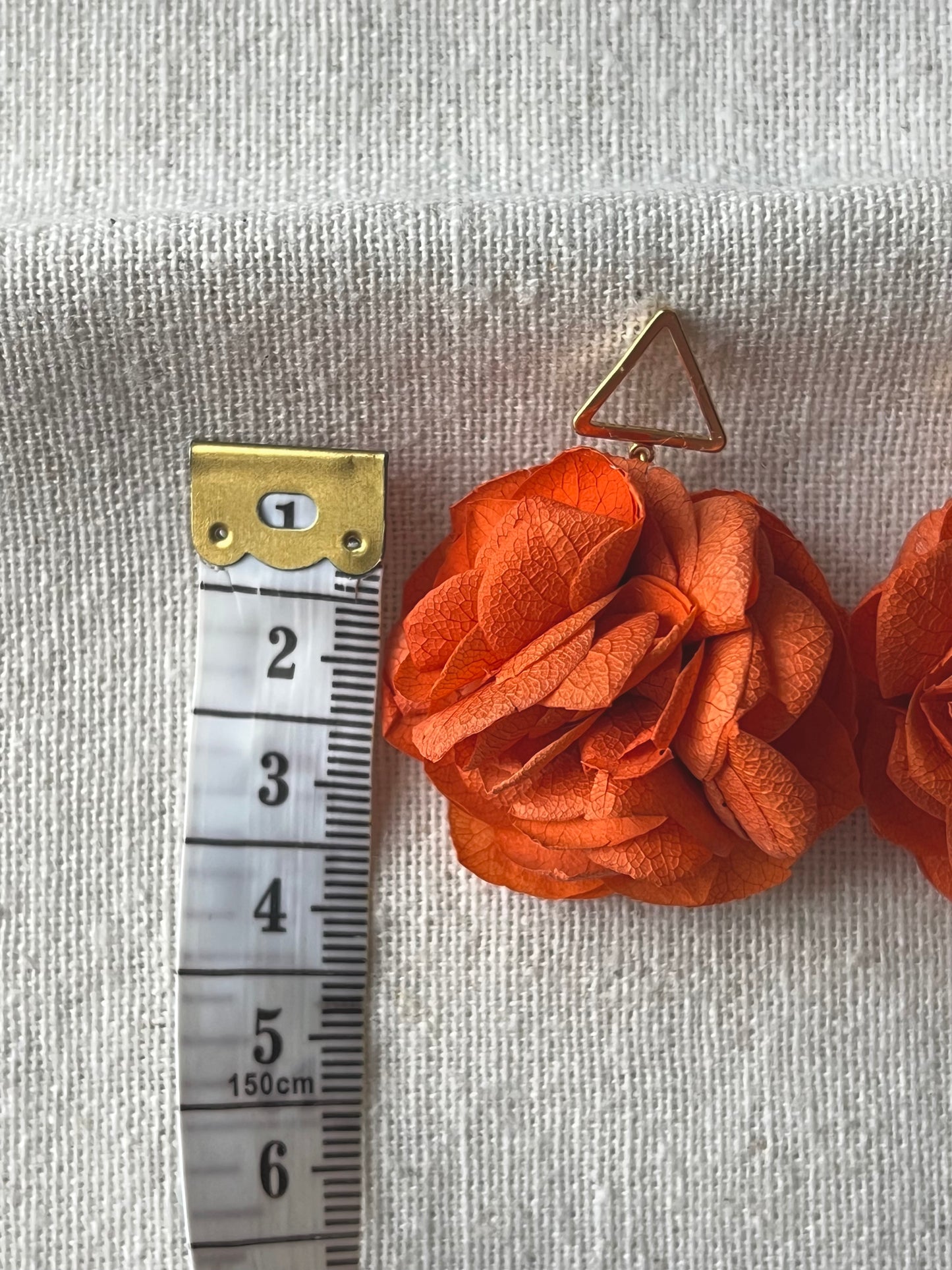Handmade Orange Hydrangea Earrings with 14K Gold Plated Jewellery