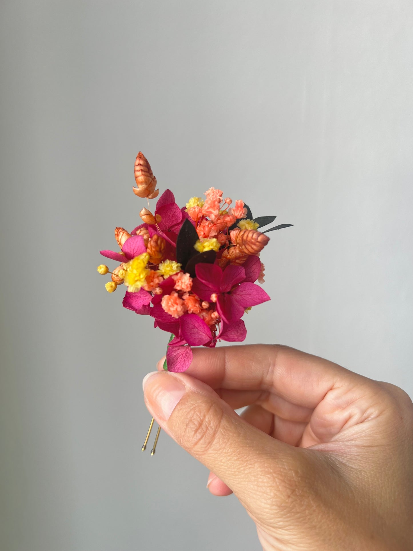 Colourful Preserved Flower Headband, Floral Crown, Hair Pin & Boutonniere Set, Summer Wedding Hair Accessories, Boho Bridal Headpiece