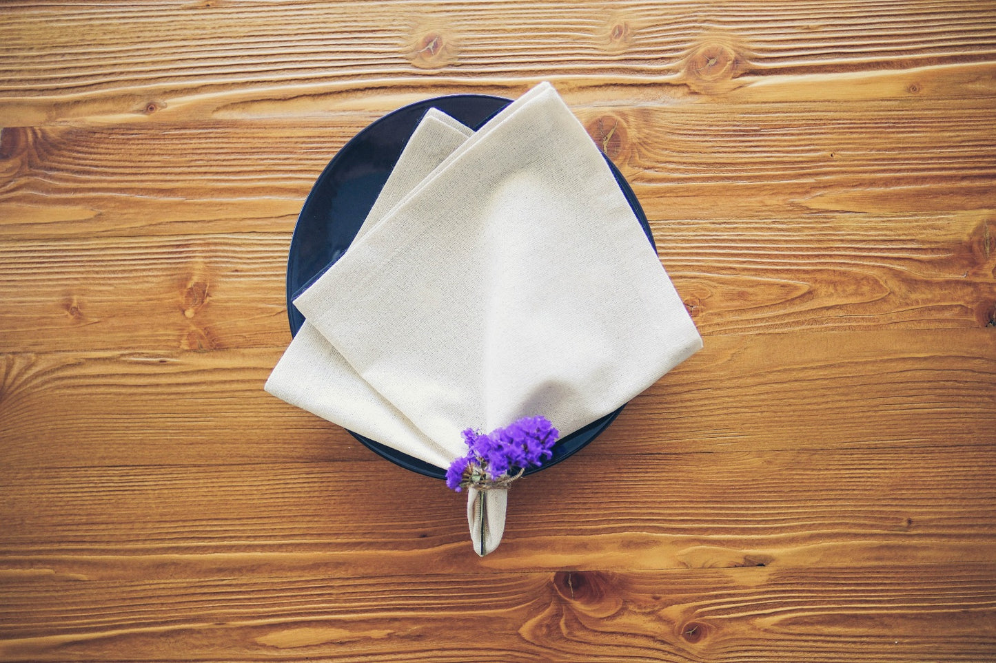 100% Cotton Linen Look Small Napkins 34x34 cm, Boho Dining Decoration Table Napkins Plain Beige Cream