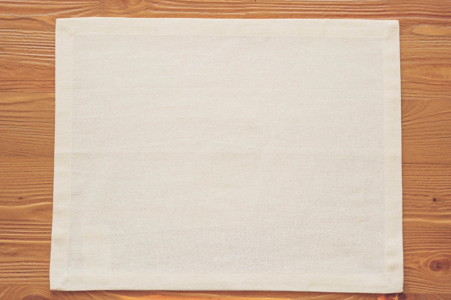 100% Cotton Placemat Plain Cream Beige, Christmas Table Dining Placemat Set, Boho Linen Look Placemats Natural Pure Cotton Unbleached