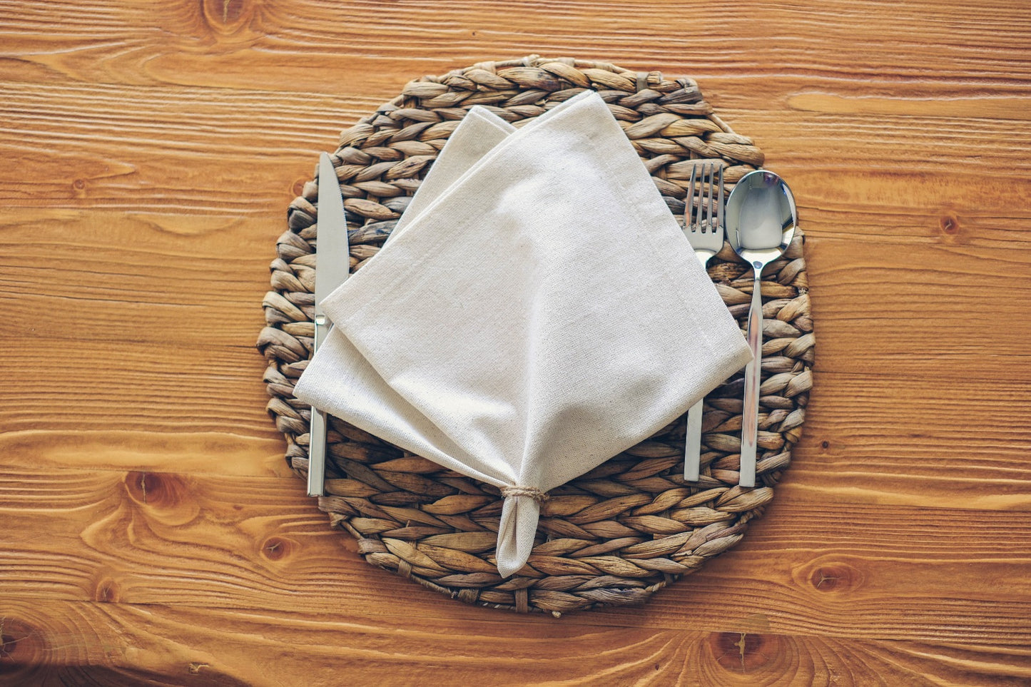 100% Cotton Linen Look Small Napkins 34x34 cm, Boho Dining Decoration Table Napkins Plain Beige Cream