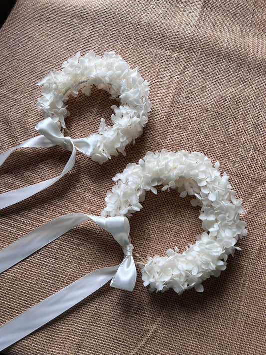 White Flower Crown Adult, Wedding Flower Girl Headband Wreath Dried Flower Tiara Hair Piece UK, Hydrangea Headband, Ivory Floral Headpiece