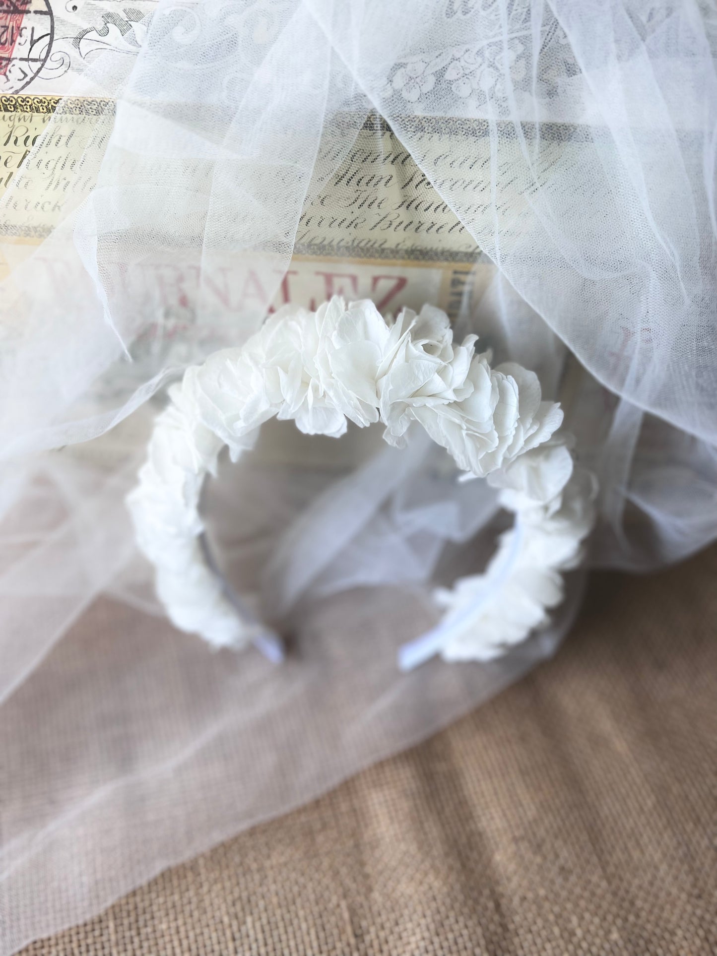 White Romantic Bridal Flower Headpiece