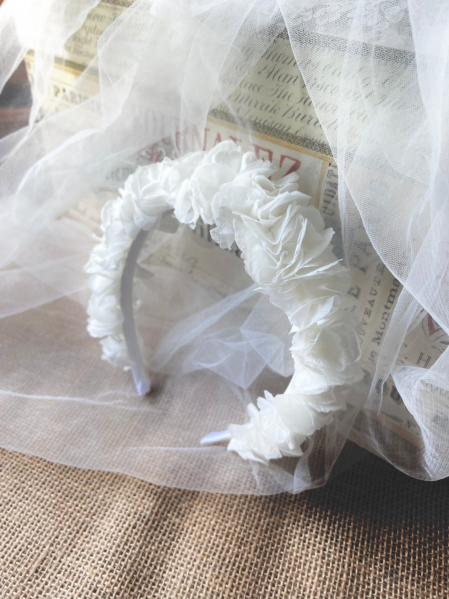 White Romantic Bridal Flower Headpiece