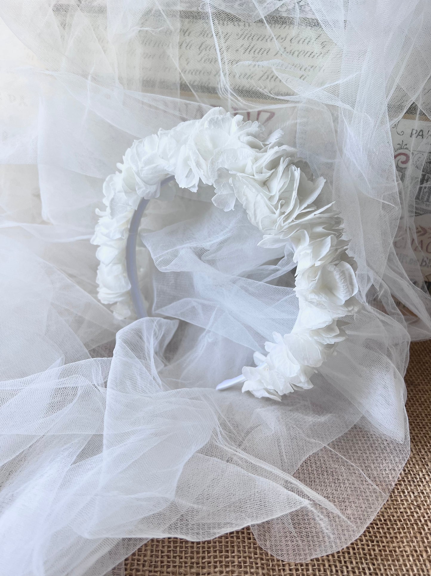 White Romantic Bridal Flower Headpiece