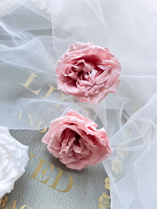 Boho Bridal Rose Hair Comb, Preserved French Roses White Vintage Dusky Pink Gold Silver Minimal Wedding Hair Accessories, Bridal Hair Piece