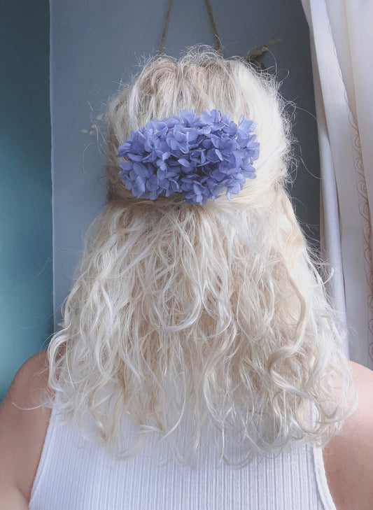 Pale Dusty Blue Dried Flower Comb, Prom Wedding Hair Accessories, Everlasting Flower Hair Piece Blue Floral Hair Piece, Bridesmaids Gift