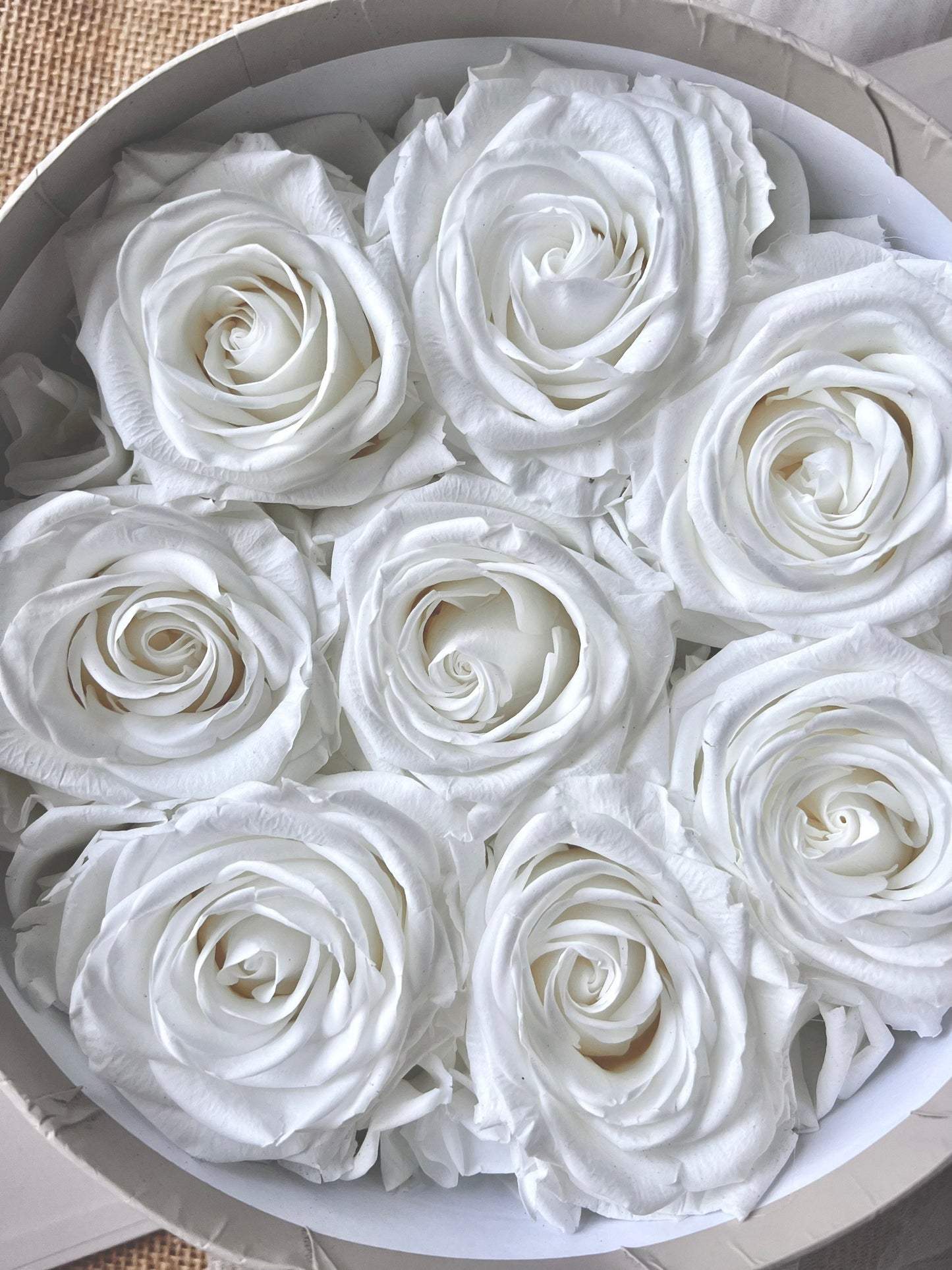 Preserved Everlasting Real Rose Flower Gift Box UK White Roses Mothers Day Gift, White Flowers Wedding Gift, Dried Eternal Flowers Birthday